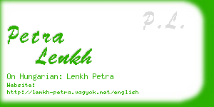 petra lenkh business card